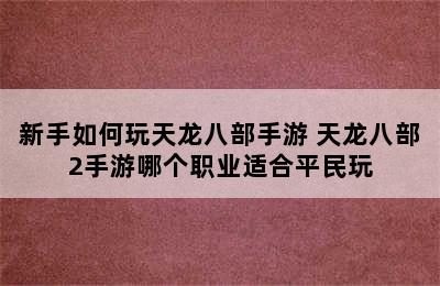 新手如何玩天龙八部手游 天龙八部2手游哪个职业适合平民玩